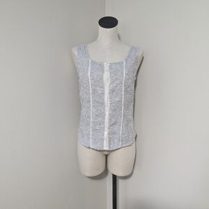 Flax Black and White Striped Tank Top